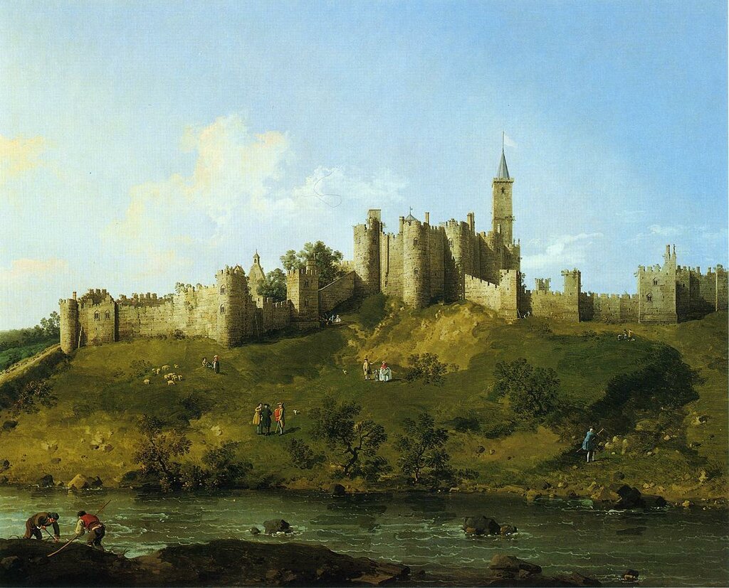 Изображенная на картине крепость была выстроена. Каналетто. Замок Алник. Замок Алник Англия 18 век. Шотландия замки 16 век.