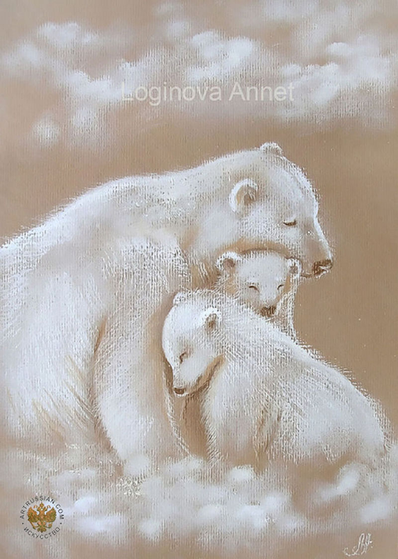 Живопись Аннет Логинова белые медведи